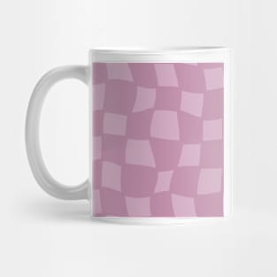 Abstract Warped Checker Board - Soft Lilac Mug